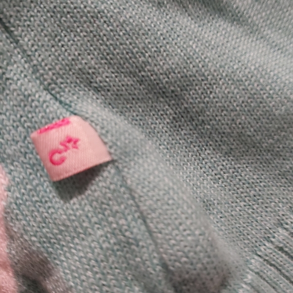 4/$25 Crissa blue teal heart print  sweater - Picture 5 of 12